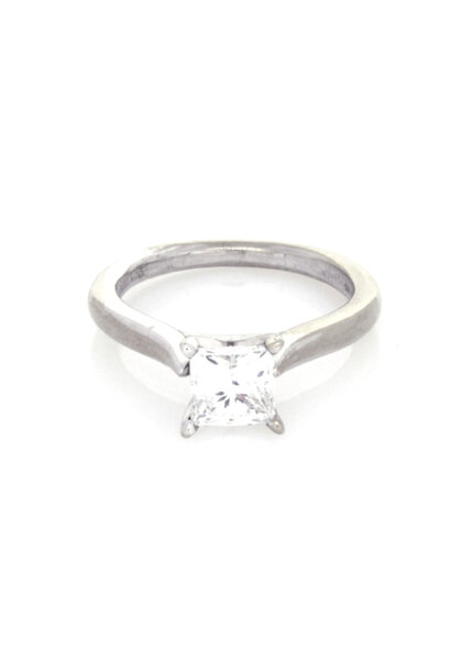 14K White Gold Princess-Cut Diamond Ring (sz 5 1/4)