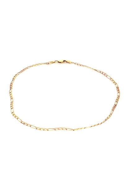14K Yellow Gold Figaro Chain Necklace (12")
