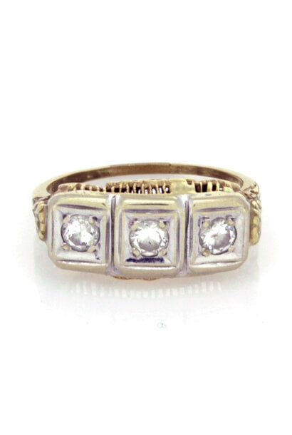 14K Yellow Gold Vintage Diamond Ring (sz 8 3/4)