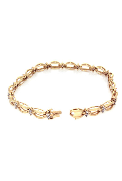 14K Yellow Gold Diamond Bracelet (8.5")