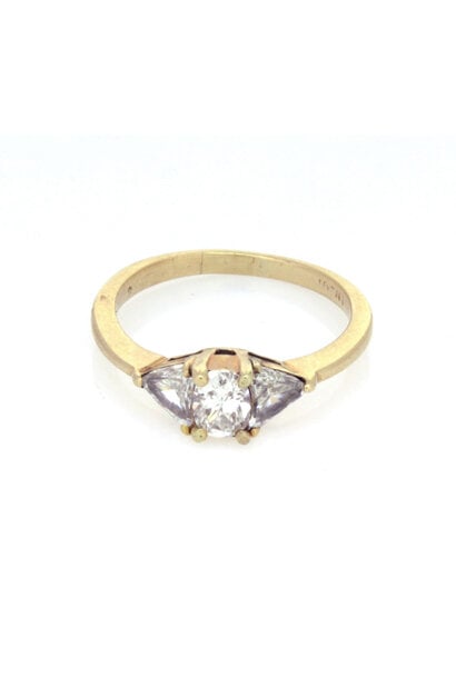 14K Yellow Gold Diamond Engagement Ring (sz 6 3/4)