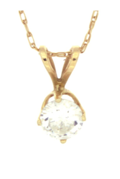 14K Yellow Gold Diamond Pendant (23")