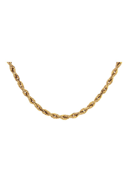 14K Yellow Gold Rope Chain Necklace (23.5"/2mm)