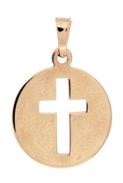 14K Yellow Gold Cross Pendant