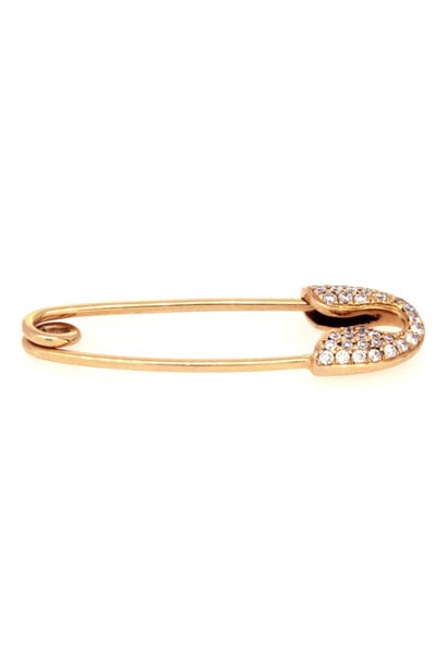 18K Rose Gold Diamond Safety Pin Pendant