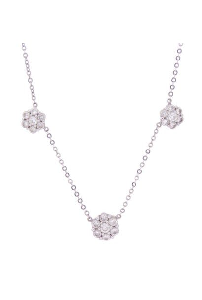 18K White Gold Diamond Necklace (16 1/2")