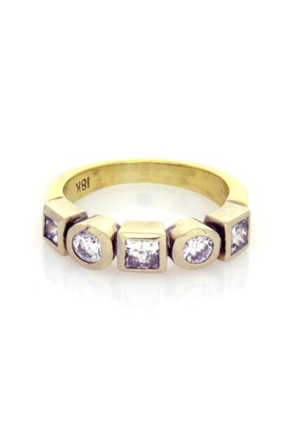 18K Yellow Gold Diamond Band (sz 6)