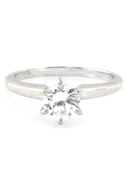 14K White Gold Diamond Solitare Engagement Ring (sz 5 1/4)