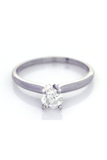 14K White Gold Diamond Solitare Ring (sz 6 1/2)
