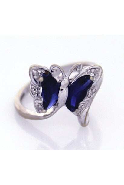 10K Sapphire Butterfly Ring (sz 6 1/2)