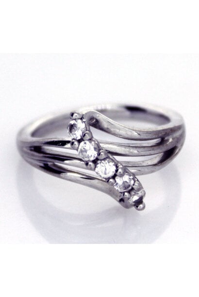 .925 White Sapphire Ring (sz 6 3/4)