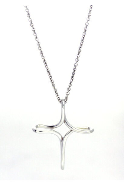 .925 TIFFANY & CO. Elsa Peretti Infinity Cross Necklace (18")