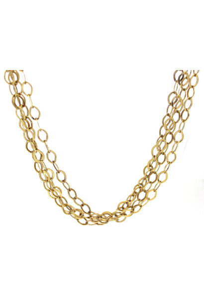 .925 Gold Plated Layered Necklace (46" total)