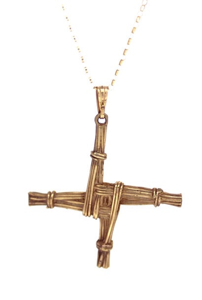 10K Yellow Gold Textured Cross Necklace (18 1/4" / 1mm)
