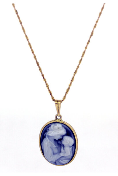 14K Yellow Gold Mothers Pendant (20"/.9mm)