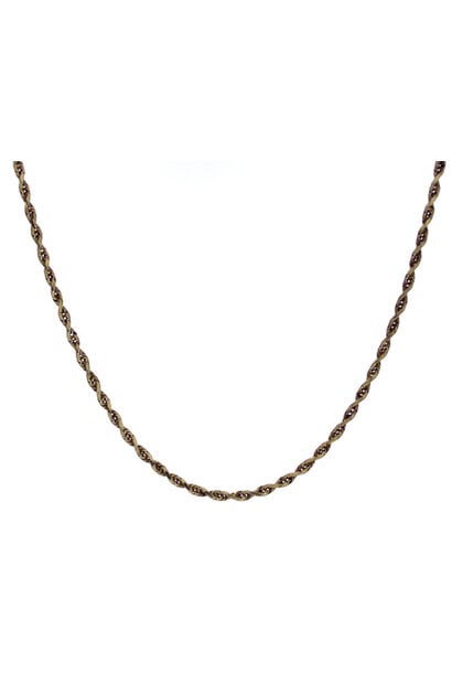 14K Yellow Gold Rope Chain Necklace (16 1/4" / 2mm)