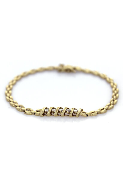 14K Yellow Gold Diamond Bracelet (7")