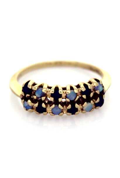 14K Yellow Gold Opal & Topaz Ring (sz 6)