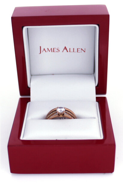 14K Rose Gold JAMES ALLEN 3-Piece Lab Diamond Wedding Set with Original Paperwork (sz 6)