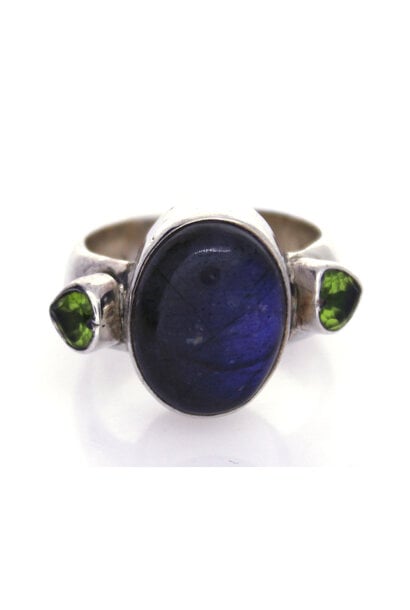 .925 Enamel Hippy Ring (sz 7)