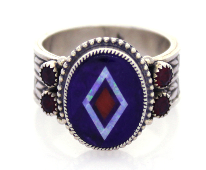 925 Mexican Fashion Ring (sz 7 1/4) - Minted Gold and Silver