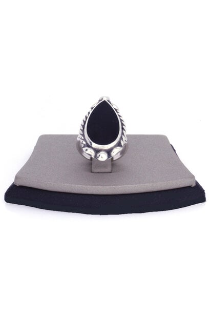 .925 Black Enamel Ring (sz 7)