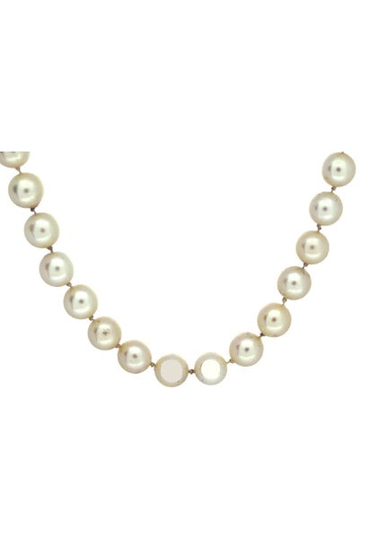 10K White Gold Clasp Pearl Necklace (17" / 7.1mm)
