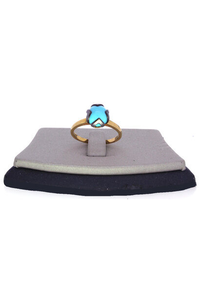 10K Yellow Gold Galatea Carved Tahitian Pearl Ring (sz 9)