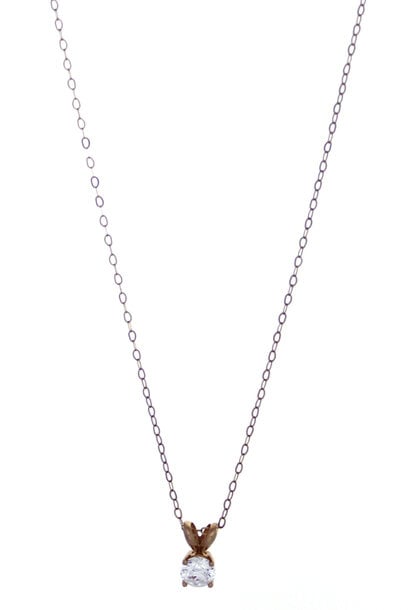 14K Yellow Gold (Lab) Diamond Pendant