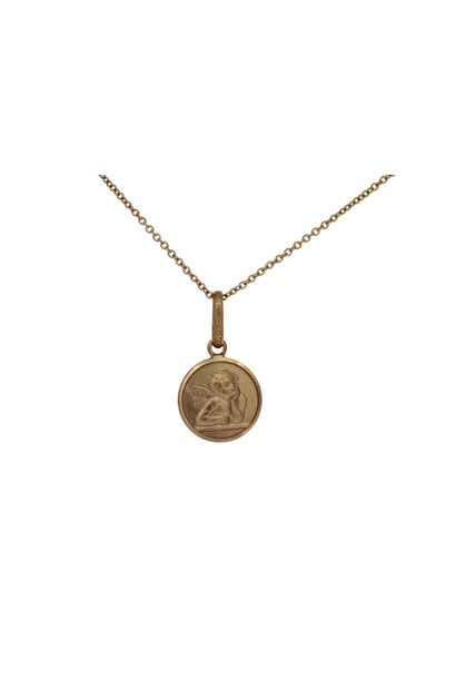 14K Yellow Gold Angel Baby Pendant (18" / .5mm)