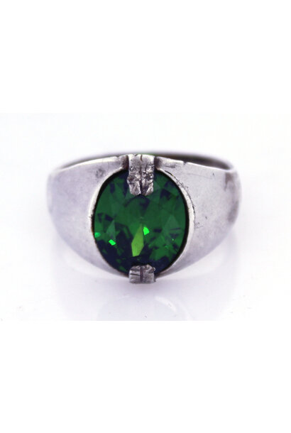 .925 Green Tourmaline Ring (sz 9 1/2)