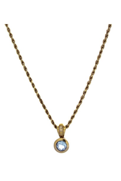 14K Yellow Gold Topaz Pendant (18 1/4")