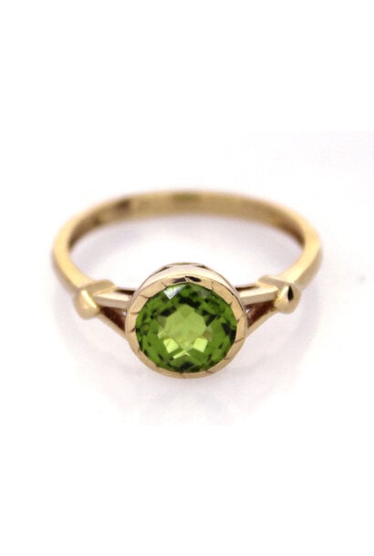 14K Yellow Gold Green Tourmaline Ring (sz 6)