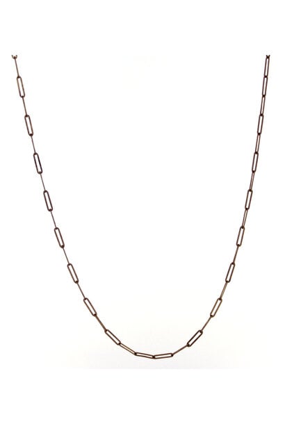 14K Yellow Gold Dainty Paperclip Necklace (18" / 1.5mm)