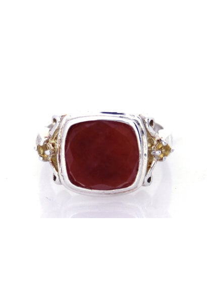 .925 Orange Quartz Ring (sz 9)