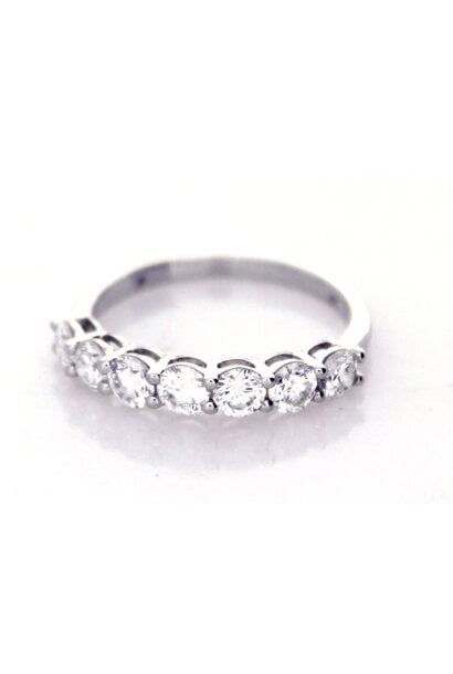 14K White Gold Lab Diamond Half Eternity Band (sz 6)