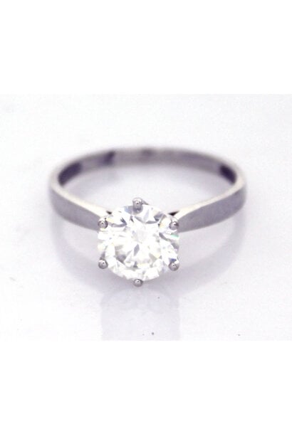 10K White Gold Moissanite Ring (sz 8 1/2)