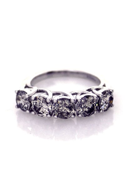 10K White Gold Diamond Half Eternity Band (sz 5 3/4)