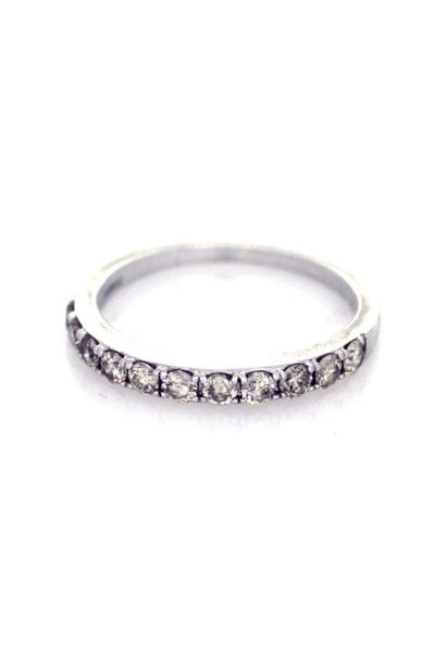 10K White Gold Diamond Half Eternity Band (sz 6)
