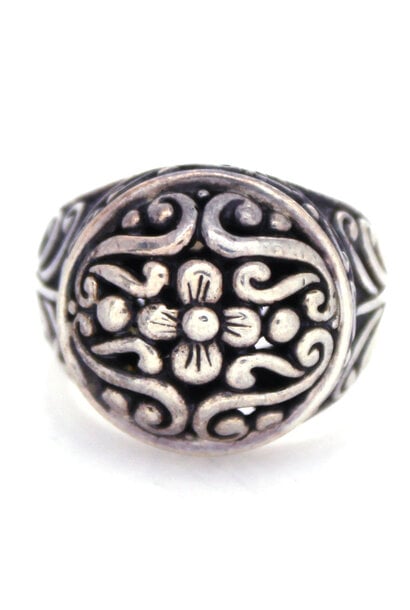 .925 Ornate Floral Ring (sz 6 1/2)