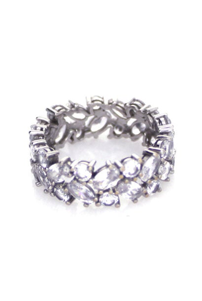 .925 Bohemian Style Tourmaline Eternity Band (sz 8)