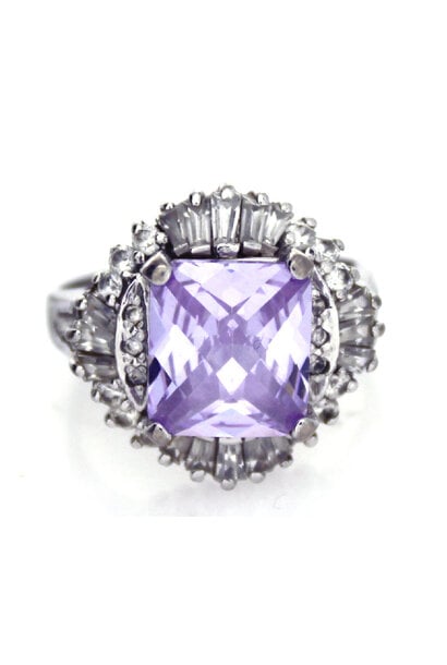 .925 Purple Tourmaline Ring with Baguette Accents (sz 9)
