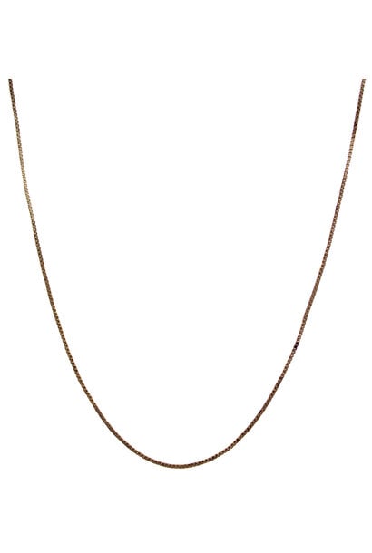 .925 Gold Plated Box Chain Necklace (17" / 1mm)