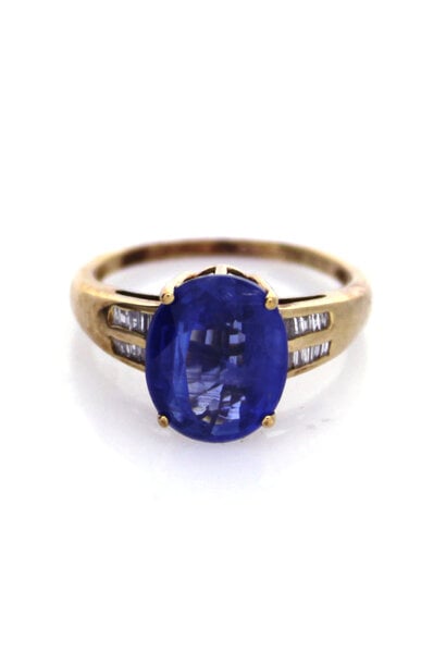 10K Yellow Gold Luxoro Blue Kyanite Ring (sz 7)