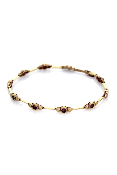 10K Yellow Gold Chocolate Diamond Bracelet (7")