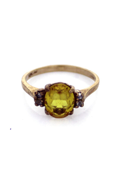 10K Yellow Gold Vintage Yellow Sapphire Ring (sz 6 1/2)