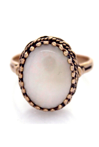 14K Yellow Gold Opal Cocktail Ring (sz 6 1/2)