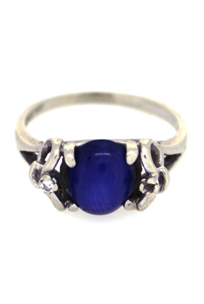 14K White Gold Star Sapphire Ring (sz 6)