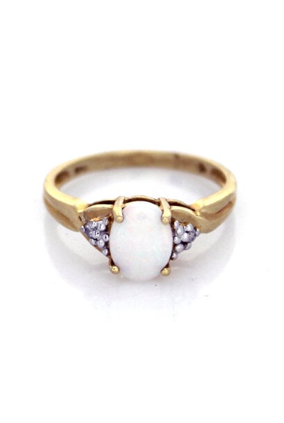 14K Yellow Gold Dainty Opal Ring (sz 6 3/4)