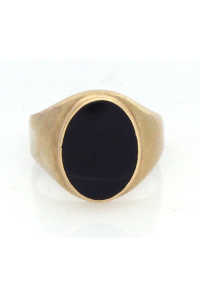 10K Yellow Gold Mens Onyx Ring (sz 10 1/2)